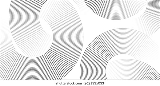 Abstract white glowing geometric lines on gray background. Modern shiny blue circle lines pattern. Futuristic technology concept. Suit for cover, poster. eps 10