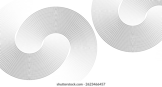 Abstract white glowing geometric lines on gray background. Modern shiny blue circle lines pattern. Futuristic technology concept. Suit for cover, poster, banner, brochure, header, website