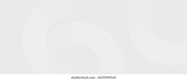 Abstract white glowing geometric lines on gray background. Modern shiny blue circle lines pattern. Futuristic technology concept. Suit for cover, poster,
