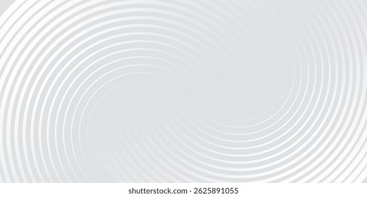 Abstract white glowing geometric lines on gray background. Modern shiny blue circle lines pattern. Futuristic technology concept. Suit for cover, poster,