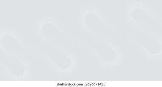 Abstract white glowing geometric lines on gray background. Modern shiny blue circle lines pattern. Futuristic technology concept. Suit for cover, poster, banner, brochure, header, website vector