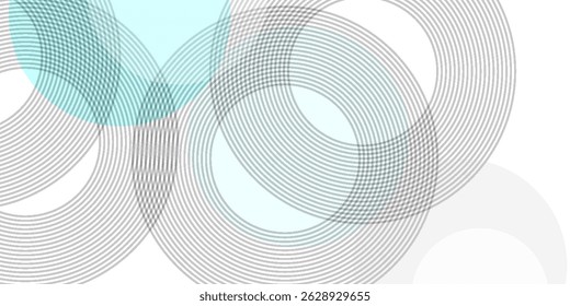 Abstract white glowing geometric lines on gray paint background. Modern shiny blue circle lines pattern. Futuristic technology concept.