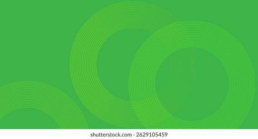 Abstract white glowing geometric lines on green background. Modern shiny yellow circle lines pattern. Futuristic technology concept. Vector illustration