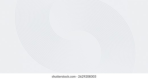 Abstract white glowing geometric lines on gray background. Modern shiny blue circle lines pattern. Futuristic technology concept. Suit for cover, poster, banner, brochure, header, website vector
