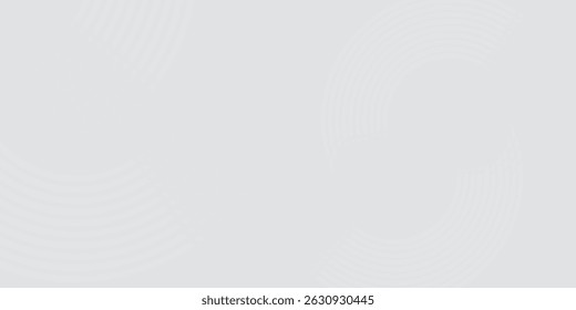 Abstract white glowing geometric lines on gray background. Modern shiny blue circle lines pattern. Futuristic technology concept. Suit for cover