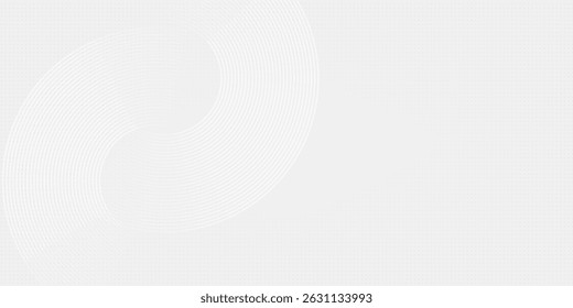 Líneas geométricas brillantes blancas Abstractas sobre fondo gris. Moderno patrón de líneas de círculo azul brillante. Concepto de tecnología futurista. Traje para la cubierta, cartel, Anuncio, folleto, cabecera, Vector del Sitio web