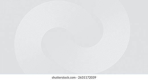 Abstract white glowing geometric lines on gray background. Modern shiny blue circle lines pattern. Futuristic technology concept. Suit for cover, poster, banner, brochure, header, website vector