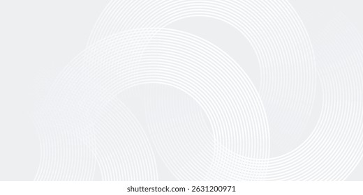 Abstract white glowing geometric lines on gray background. Modern shiny blue circle lines pattern. Futuristic technology concept. vector illustration