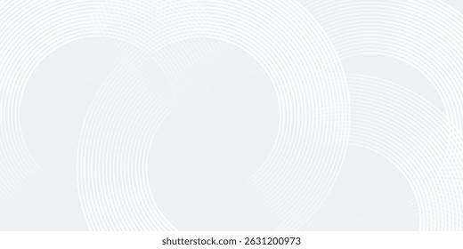 Abstract white glowing geometric lines on gray background. Modern shiny blue circle lines pattern. Futuristic technology concept. vector illustration