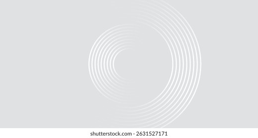 Abstract white glowing geometric lines on gray background. Modern shiny blue circle lines pattern. Futuristic technology concept. good simple