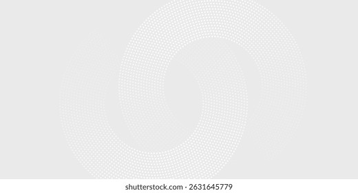 Abstract white glowing geometric lines on gray background. Modern shiny blue circle lines pattern