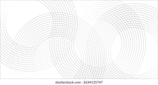 Abstract white glowing geometric lines on gray background. Modern shiny blue circle lines pattern. Futuristic technology concept. Suit for cover, poster,