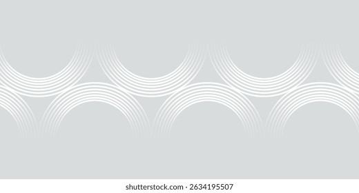 Abstract white glowing geometric lines on gray background. Modern shiny blue circle lines pattern. Futuristic technology concept. eps. 10