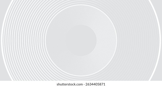 Abstract white glowing geometric lines on gray background. Modern shiny blue circle lines pattern. Futuristic technology concept. Suit for cover, poster