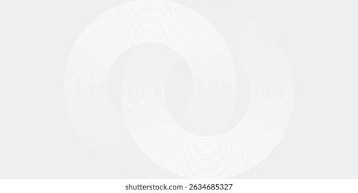 Abstract white glowing geometric lines on gray background. Modern shiny blue circle lines pattern. Futuristic technology  background