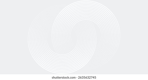 Abstract white glowing geometric lines on gray background. Modern shiny blue circle lines pattern. Futuristic technology modern