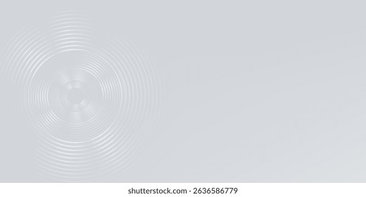 Abstract white glowing geometric lines on gray background. Modern shiny blue circle lines pattern. Futuristic technology concept. Suit for cover, poster, banner, brochure, header, website vector