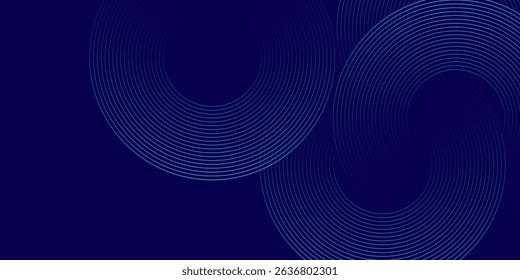 Abstract white glowing geometric lines on gray background. Modern shiny blue circle lines pattern. Futuristic technology concept. Suit for cover
