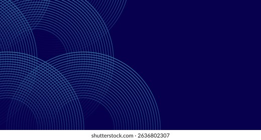 Abstract white glowing geometric lines on gray background. Modern shiny blue circle lines pattern. Futuristic technology concept. Suit for cover
