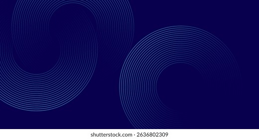 Abstract white glowing geometric lines on gray background. Modern shiny blue circle lines pattern. Futuristic technology concept. Suit for cover

