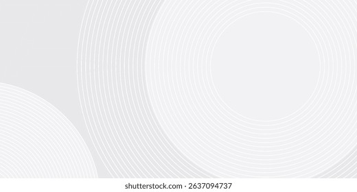 Abstract white glowing geometric lines on gray background. Modern simple