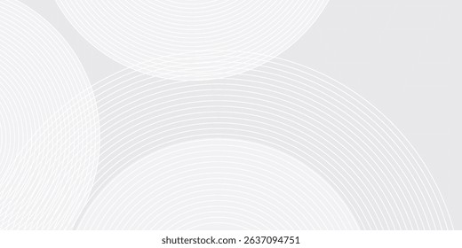 Abstract white glowing geometric lines on gray background. Modern simple art