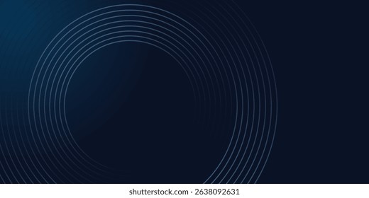 Abstract white glowing geometric lines on gray background. Modern shiny blue circle lines pattern. Futuristic technology concept. Suit for cover
