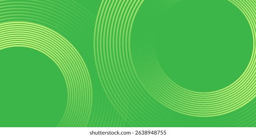 Abstract white glowing geometric lines on green background. Modern shiny yellow circle lines pattern. Futuristic technology concept. Vector illustration