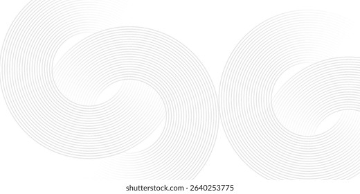 Abstract white glowing geometric lines on gray background. Modern shiny blue circle lines pattern. Futuristic technology concept. Suit for cover, poster, banner, brochure, header, website vector