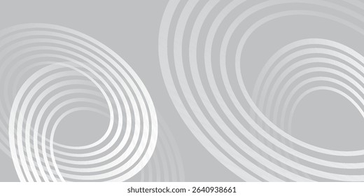 Abstract white glowing geometric lines on gray background. Modern shiny blue circle lines pattern. Futuristic technology concept. vector