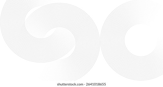 Abstract white glowing geometric lines on gray background. Modern shiny blue circle lines pattern. Futuristic technology concept. Suit for cover, poster, banner, brochure, header, website vector.Eps10