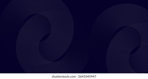 Abstract white glowing geometric lines on gray background. Modern shiny blue circle lines pattern. Futuristic technology concept. Suit for cover, poster, banner, brochure, header, website vector