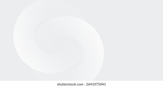 Abstract white glowing geometric lines on gray background. Modern shiny blue circle lines pattern.eps 10