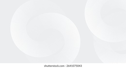 Abstract white glowing geometric lines on gray background. Modern shiny blue circle lines pattern.eps 10