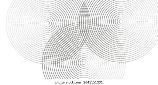 Abstract white glowing geometric lines on gray background. Modern shiny blue circle lines pattern. Futuristic technology concept. Suit for cover, poster, banner, brochure, header, website vector