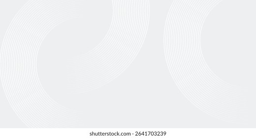 Abstract white glowing geometric lines on gray background. Modern shiny blue circle lines pattern. Futuristic technology concept. modern trendy design