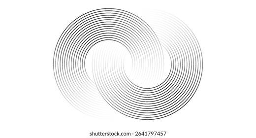 Abstract white glowing geometric lines on gray background. Modern shiny blue circle lines pattern. Futuristic technology concept art. vector ilustration