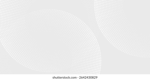 Líneas geométricas brillantes blancas Abstractas sobre fondo gris. Moderno patrón de líneas de círculo azul brillante. Concepto de tecnología futurista