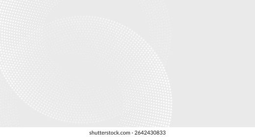 Abstract white glowing geometric lines on gray background. Modern shiny blue circle lines pattern. Futuristic technology concept