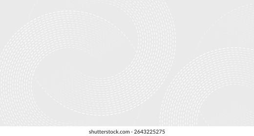 Abstract white glowing geometric lines on gray background. Modern shiny blue circle lines pattern. Futuristic technology concept. Suit for cover, poster,