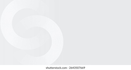 Abstract white glowing geometric lines on gray background. Modern shiny blue circle lines pattern. Futuristic technology concept. poster modern