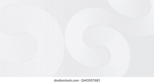 Abstract white glowing geometric lines on gray background. pattern. Futuristic technology concept. poster modern art nice simple