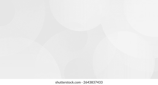 Abstract white glowing geometric lines on gray background. Modern shiny blue circle lines pattern. Futuristic technology art good simple nice