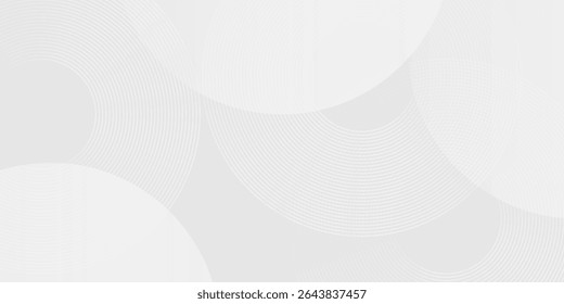 Abstract white glowing geometric lines on gray background. Modern shiny blue circle lines pattern. Futuristic technology art good