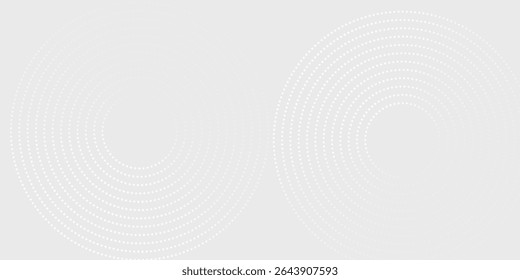 Abstract white glowing geometric lines on gray background. Modern shiny blue circle lines pattern. Futuristic technology concept. Suit for cover, poster,