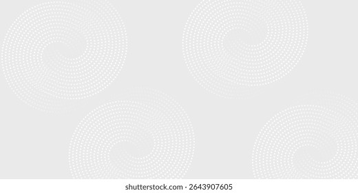 Abstract white glowing geometric lines on gray background. Modern shiny blue circle lines pattern. Futuristic technology concept. Suit for cover, poster.Eps 10.