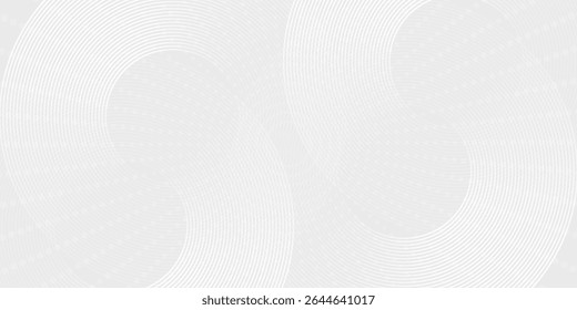 Abstract white glowing geometric lines on gray background. Modern shiny blue circle lines pattern. Futuristic technology concept. Suit for cover, poster,