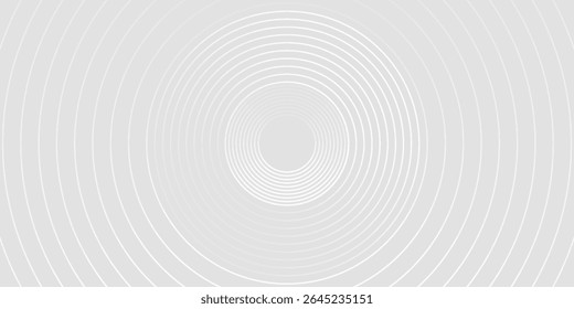 Abstract white glowing geometric lines on gray background. Modern shiny blue circle lines pattern. 