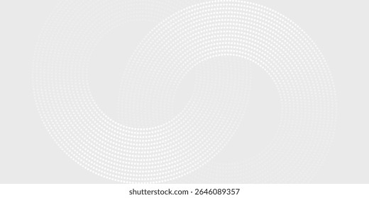 Linhas geométricas brilhantes em branco abstrato sobre fundo cinza. Padrão moderno de linhas de círculo azul brilhante. Conceito de tecnologia futurista. Terno para capa, cartaz,