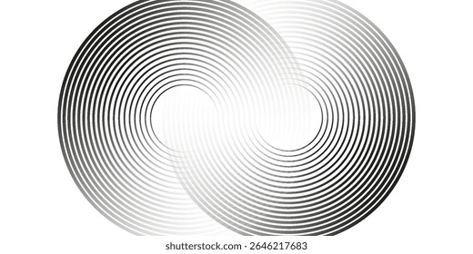 Líneas geométricas brillantes blancas Abstractas sobre fondo gris. Moderno patrón de líneas de círculo azul brillante. Concepto de tecnología futurista. Traje para la cubierta, cartel